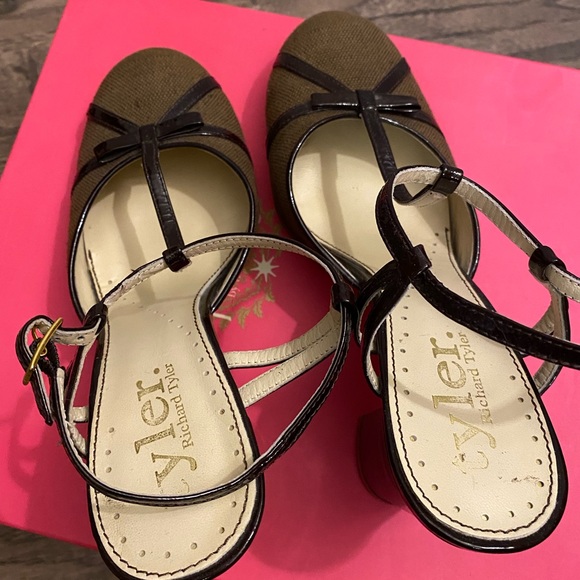 Brown Mary Jane T-Strap Heels - Picture 4 of 8